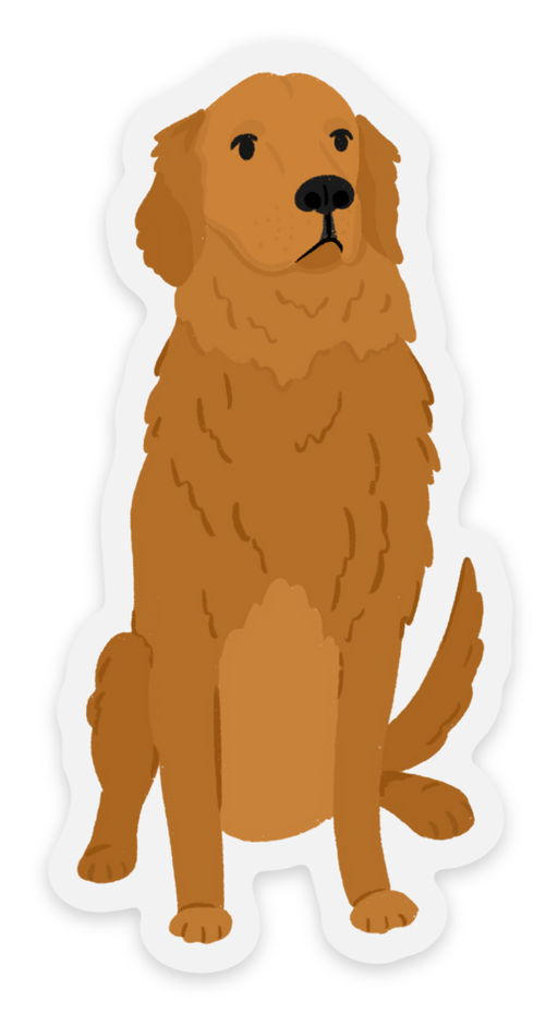 Clear Golden Retriever Dog Sticker 1.57×3.15in