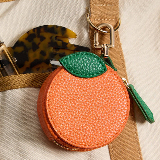 Orange Bag Charm with Keychain Clip