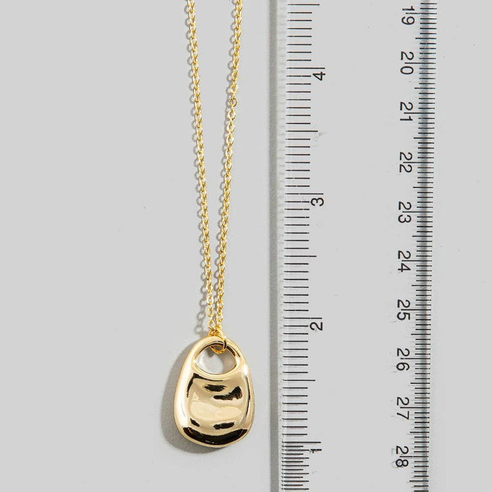 Oval Pendant Long Chain Necklace