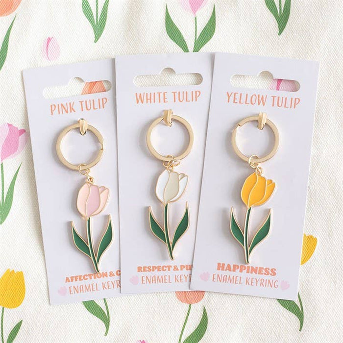Pink Spring Tulip Keyring