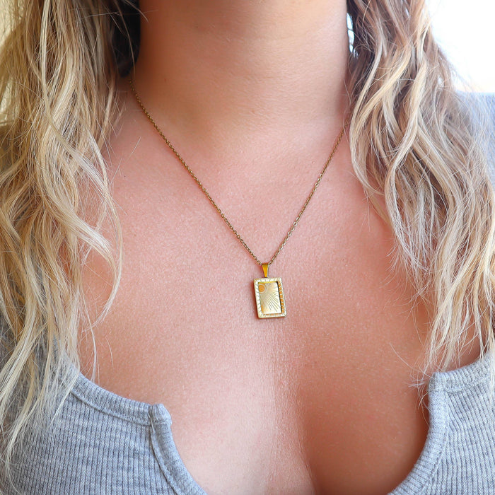 Rising Sun Necklace - Stainless Steel Gift
