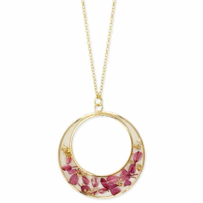 Cottage Floral Circle Dried Flower Necklace