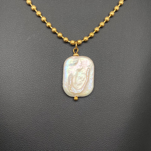 Pearl charm 18K Gold Plated Stainless Steel Necklace