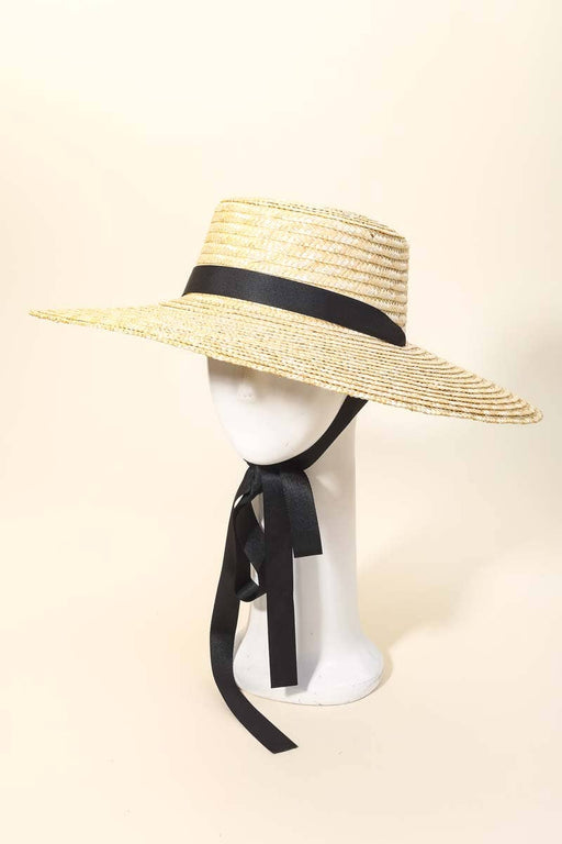Straw Weave Ribbon Bow Chin Strap Sun Hat