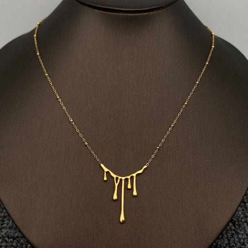 FGS - Lava Flowing Charm18K Gold Plated SS Necklace