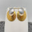 18K Golden SS Hammered Texture Two Tone Post Earrings - FGS
