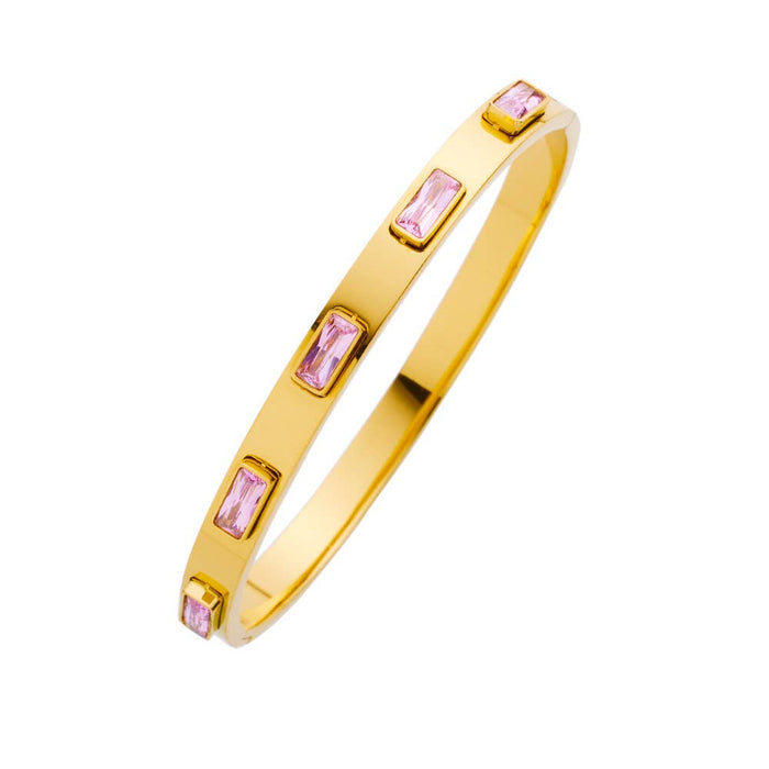 Multi Style 18K Gold Plated Stainless Steel Cuff Bangles-FGS