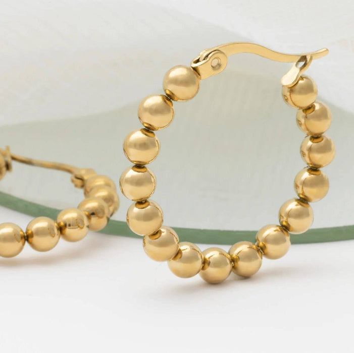 14K Gold Filled PLUS Circle Ball Hoop Earrings