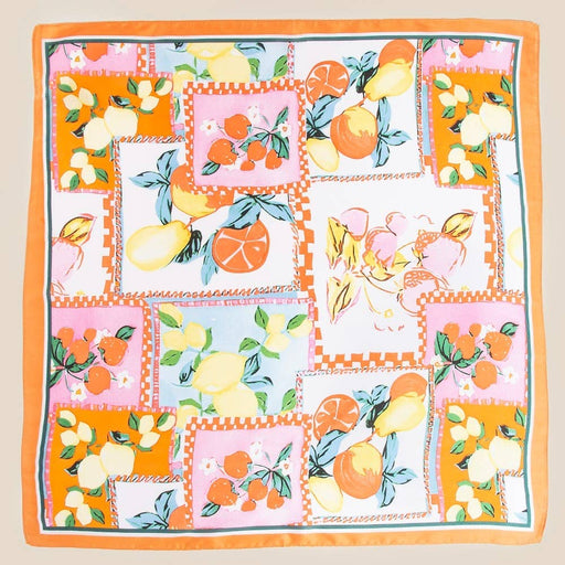 Assorted Fruits Print Square Bandana Scarf