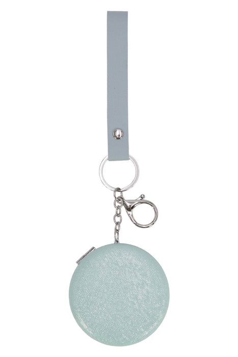 Pearlescent Macaron Compact Mirror Key Chain