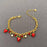 Enamel Strawberry Charm 18K Gold Plated SS Bracelet - FGS