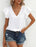 V neck ruffle short sleeve blouse