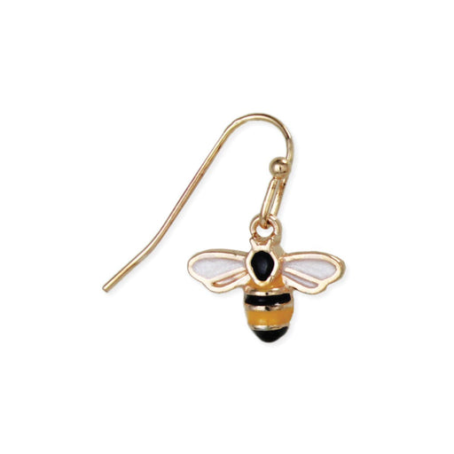 Bitsy Bee Gold Enamel Earrings