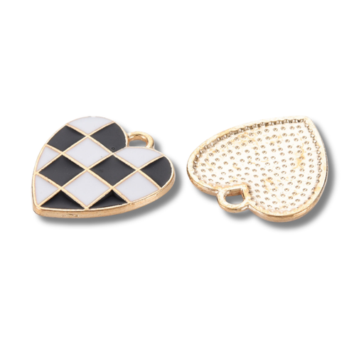 Heart Checkered Gold Charm