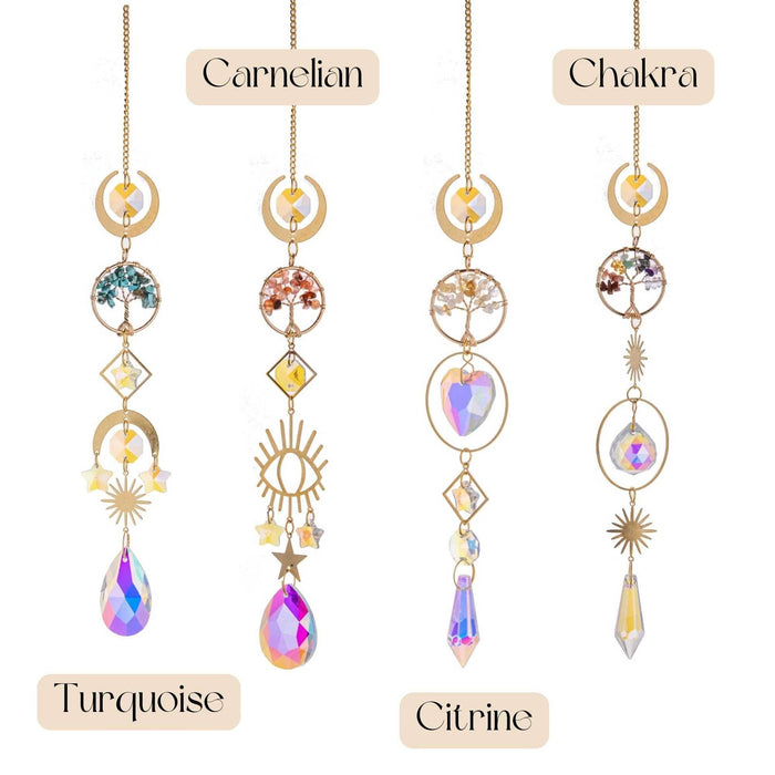Tree of Life Suncatcher – Chakra Gemstones – Window Decor Gift