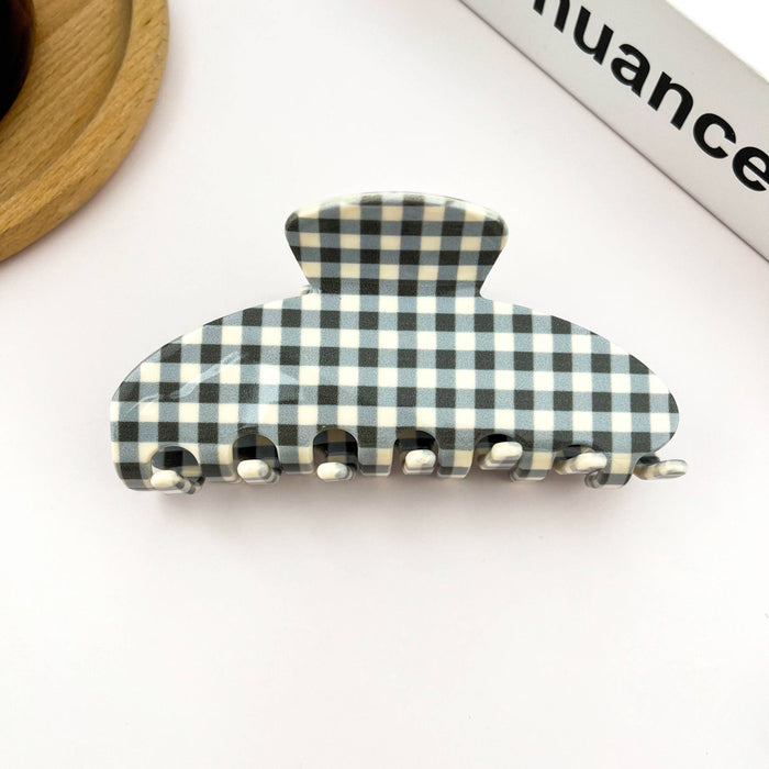 Minimalist Acetate Checkerboard Hair Claw Clip