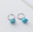 18K Gold PVD Stainless Steel Turquoise Stone Huggie Earrings