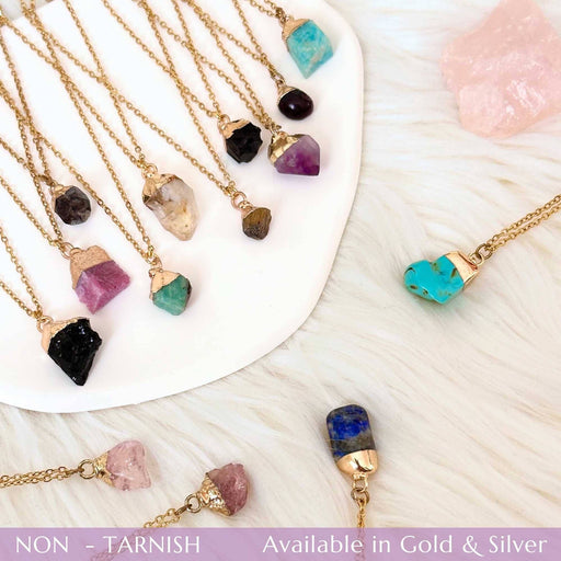 Raw Crystal Necklace - Stainless Steel Spiritual Gift