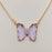 Multicolor Glass Butterfly Pendant Necklace