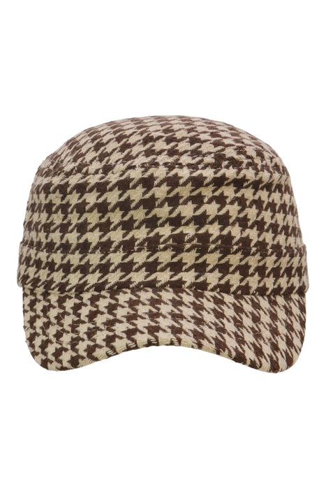 Classic Houndstooth Checkered Woven Cadet Cap