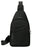 Sleek Black Polyester Multi-Compartment Sling Bag