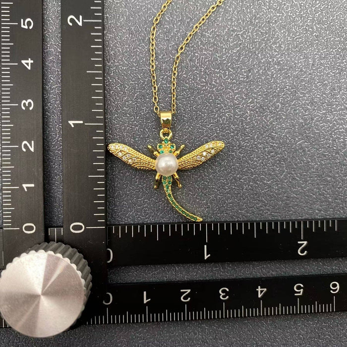 Dragonfly Charm Gold-plated Necklace
