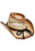 Butterfly Emblem Waxed String Straw Cowboy Hat