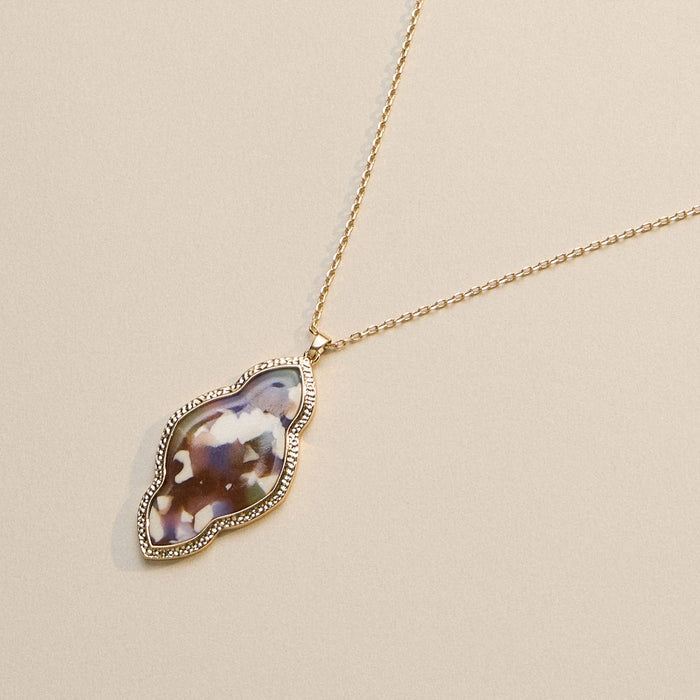 Iridescent Cloud-Shaped Pendant Necklace