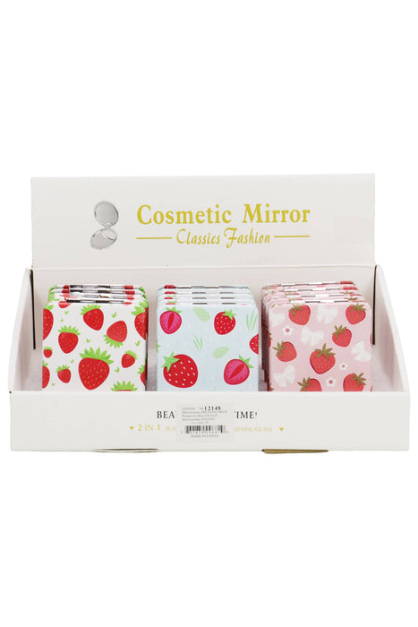Strawberry All Over Matte Compact Mirror