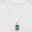 Green Zircon Pendant Stainless Steel Necklace