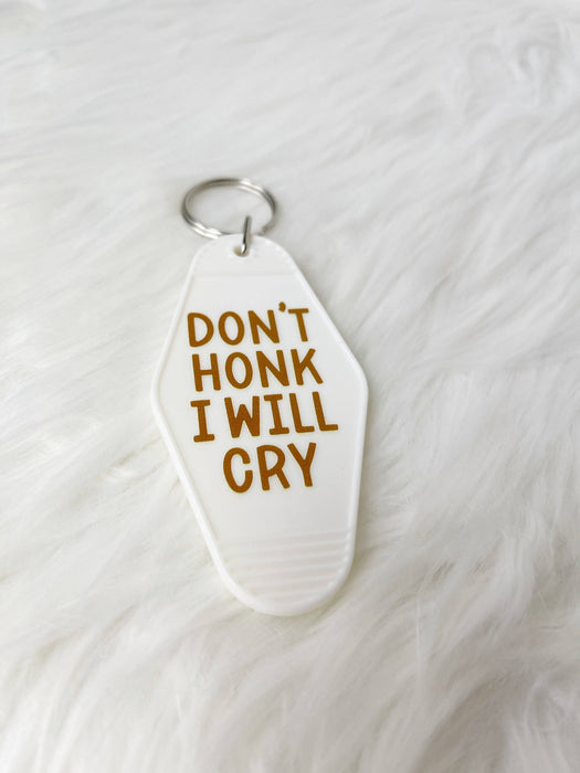 Honk & Cry White Keychain