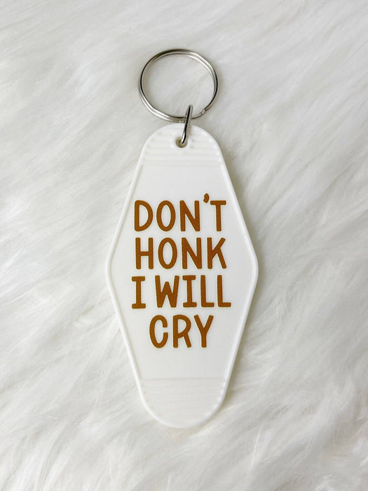 Honk & Cry White Keychain