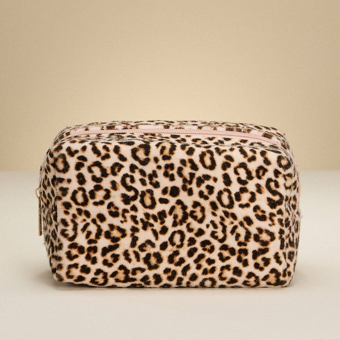 Leopard Print Rectangular Makeup Bag – Cosmetic & Travel Pouch