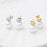 18K Gold PVD Stainless Steel 12mm glass Pearl Stud Earrings