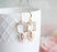 Art Deco Earrings | Square Jewel with Glass Leaf Drop