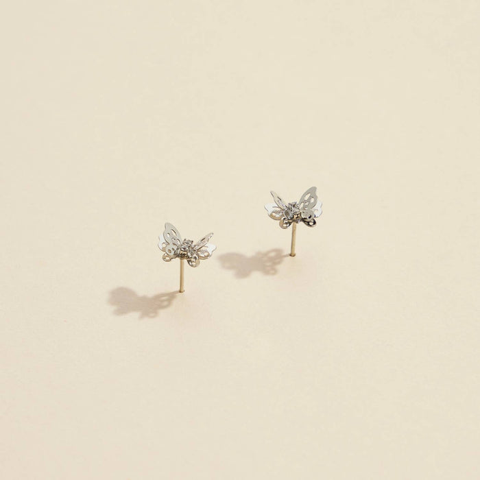 Butterfly Gold Dip Layered Stud Earrings