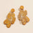 Sophisticated Wooden Post | Earrings with Floral Filigree Design