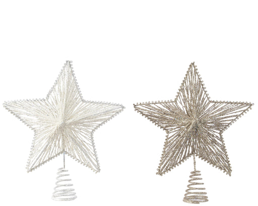 Tree Topper Iron Glitter White/Gold