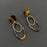Leopard Color Resin & Metal Double Ring Dangle Earrings