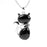 Natural Stone Cat-shaped Pendant Necklace - CS