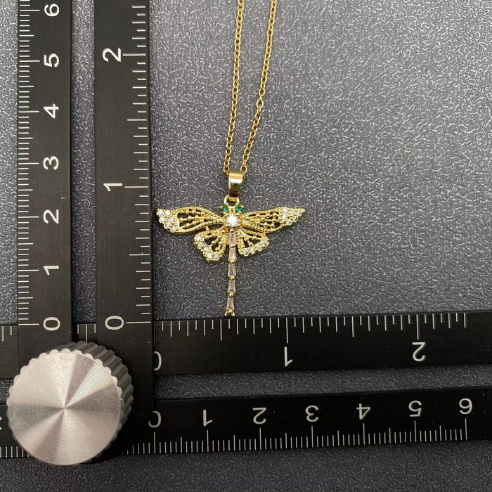 Dragonfly Charm Gold-plated Necklace