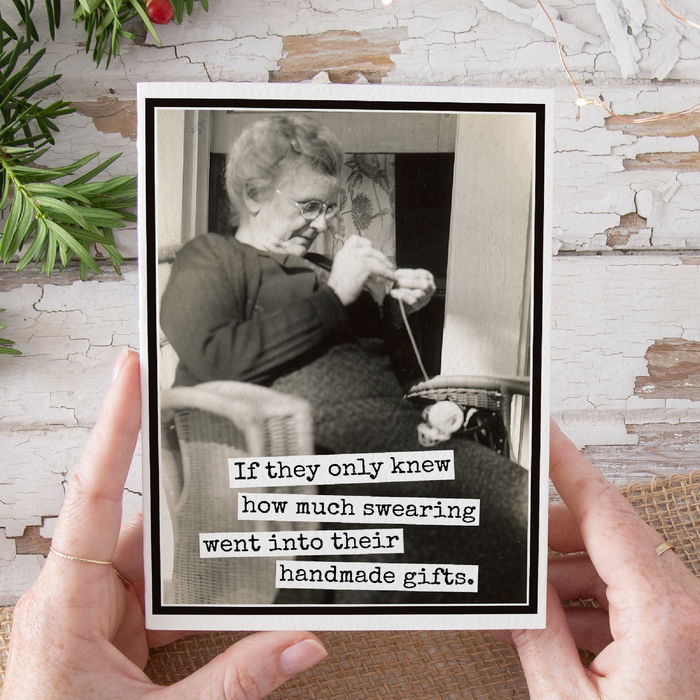 Funny Christmas Card. Swearing Handmade Gifts.