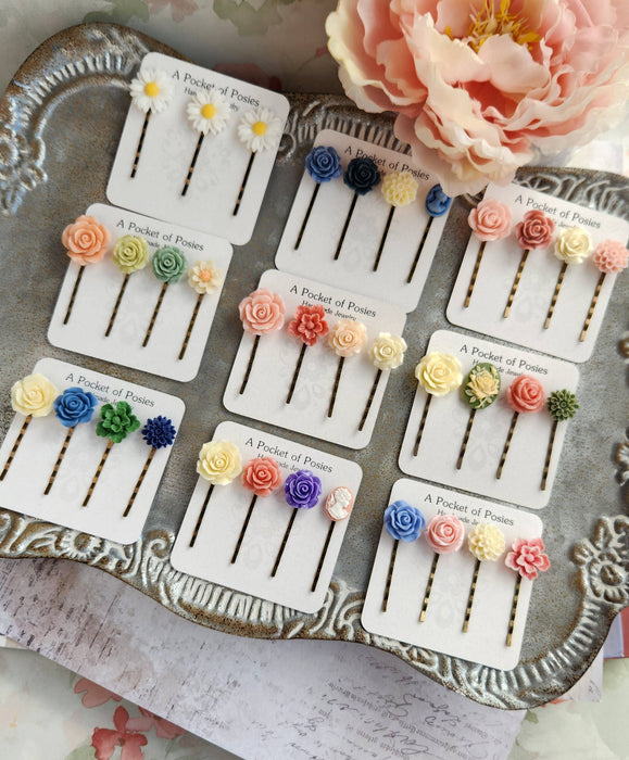 Daisy Bobby Pins - Set of 3