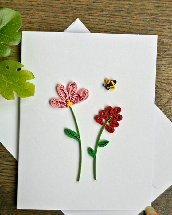 Thank You Cards, Quilled Flower Handmade Unique Cards