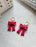 Holiday Bow Huggies | Polymer Clay Earrings 