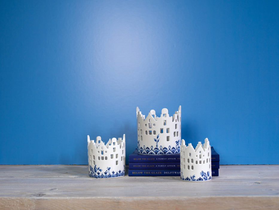 Tealight Holder Houses Delft Blue Small