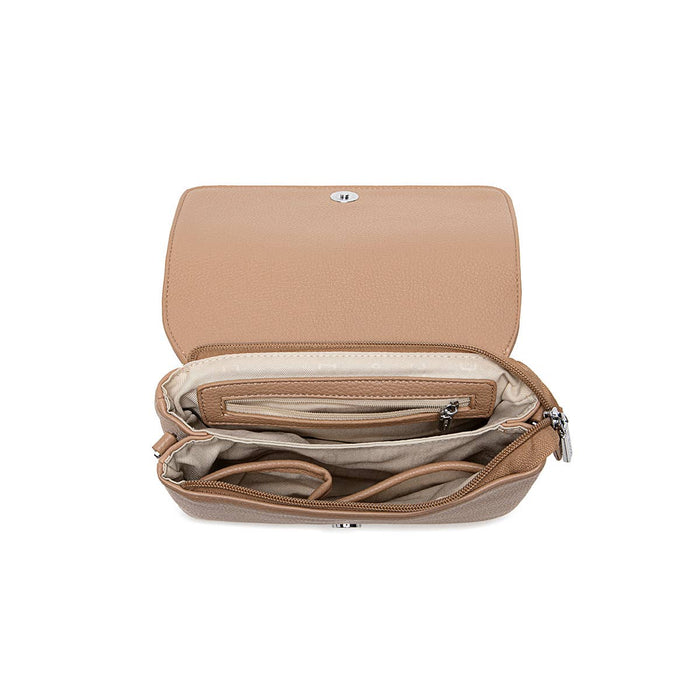 Gianna - Recycled Vegan Crossbody Bag - Latte Pebbled