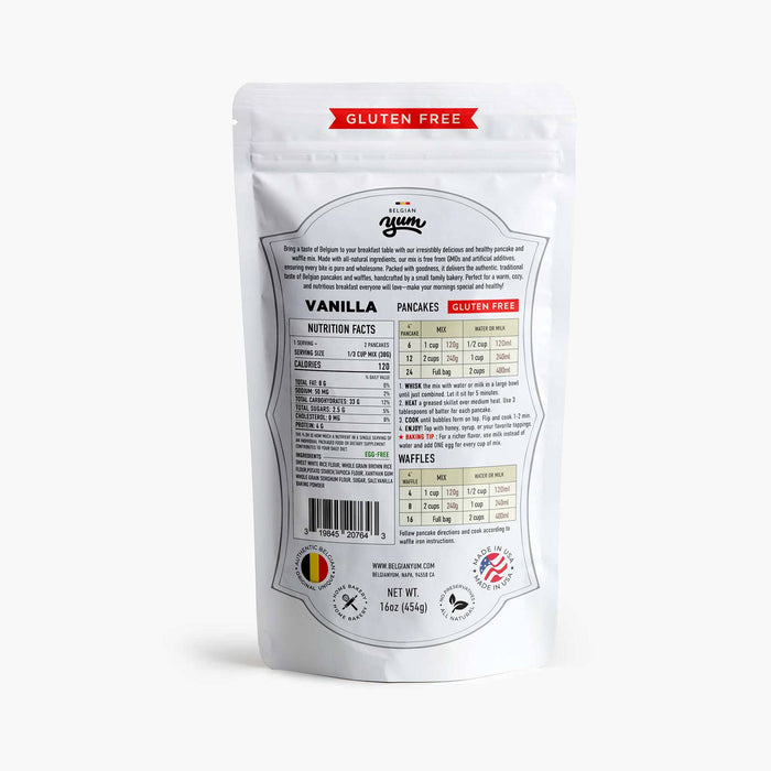 Belgian Pancake-Waffle Breakfast Mix–Vanilla-GLUTEN FREE