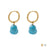 18K Gold PVD Stainless Steel Turquoise Stone Huggie Earrings