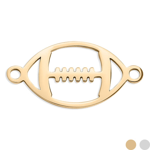 18K Gold PVD Stainless Steel Football Connector Charm